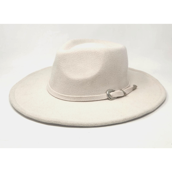 Frye Accessories - Frye Womens Sz 7 1/2 Cream Wide Brim Hat Adjustable Rim Western Rancher Cowgirl